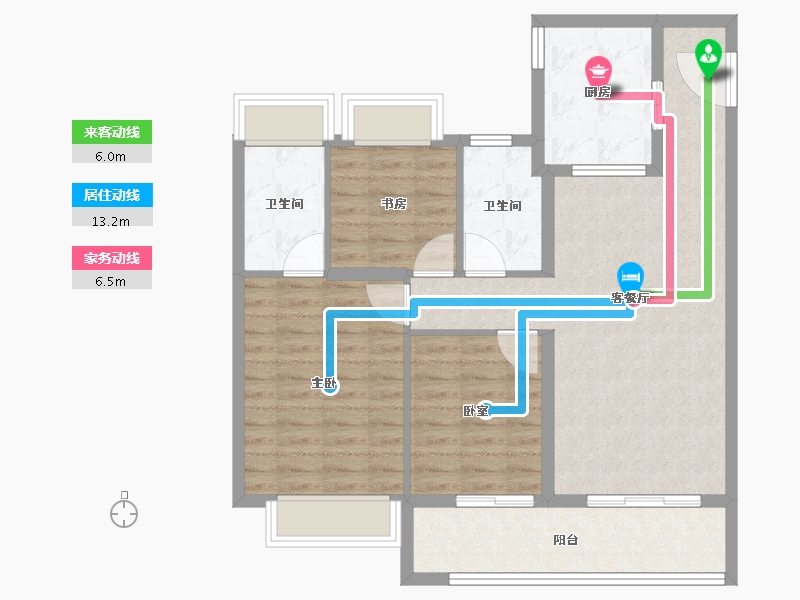 江苏省-无锡市-万科四季都会-88.00-户型库-动静线