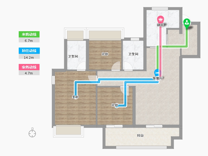 江苏省-徐州市-美的·天誉-92.00-户型库-动静线