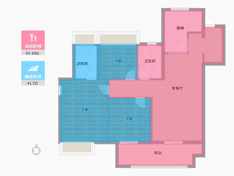 江苏省-徐州市-美的·天誉-92.00-户型库-动静分区