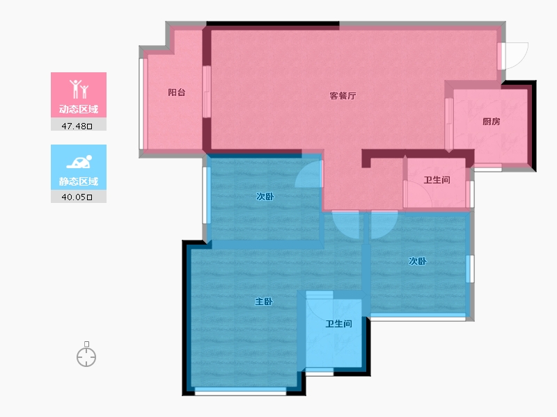 广西壮族自治区-桂林市-宏湖中央城-76.96-户型库-动静分区