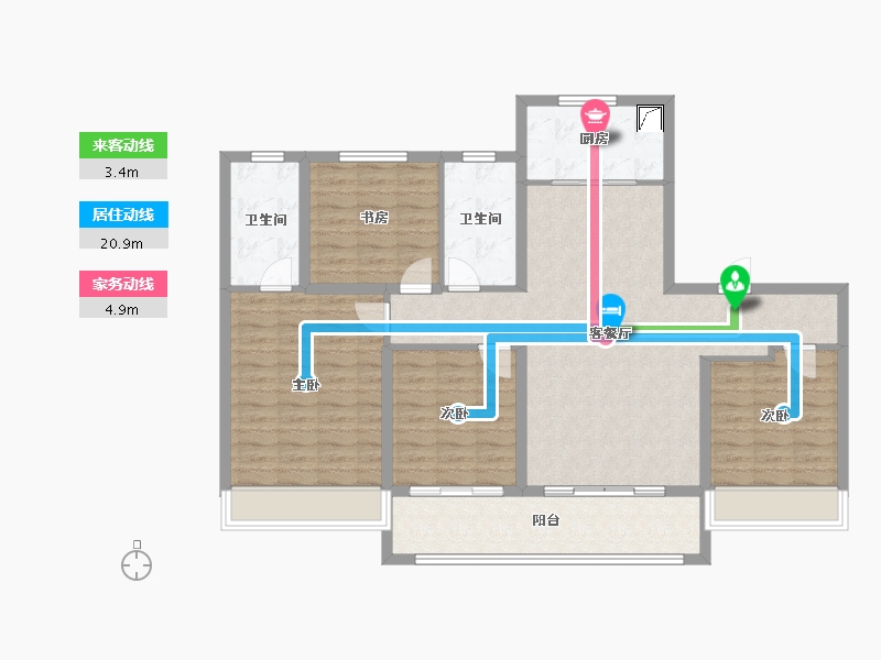 山东省-淄博市-云星齐都御园-112.01-户型库-动静线