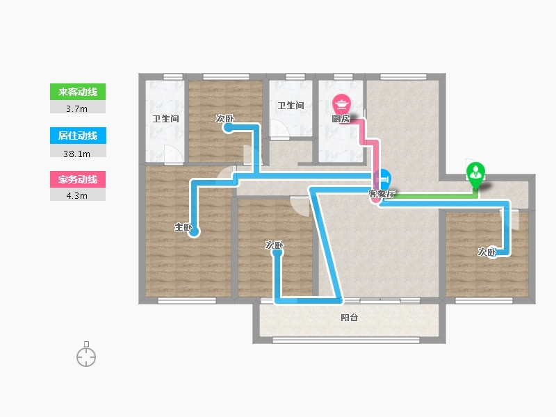 山东省-烟台市-华盈瑜园-116.00-户型库-动静线