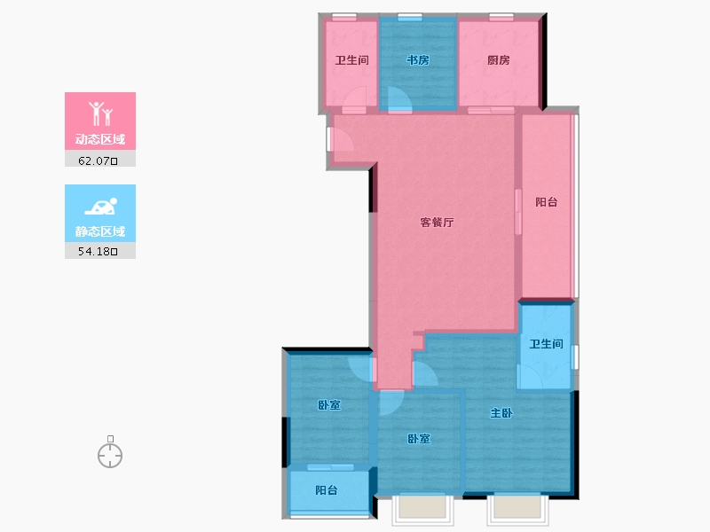 浙江省-温州市-华润置地悦未来-104.00-户型库-动静分区