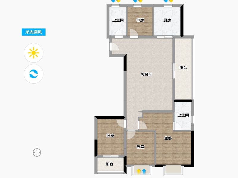 浙江省-温州市-华润置地悦未来-104.00-户型库-采光通风