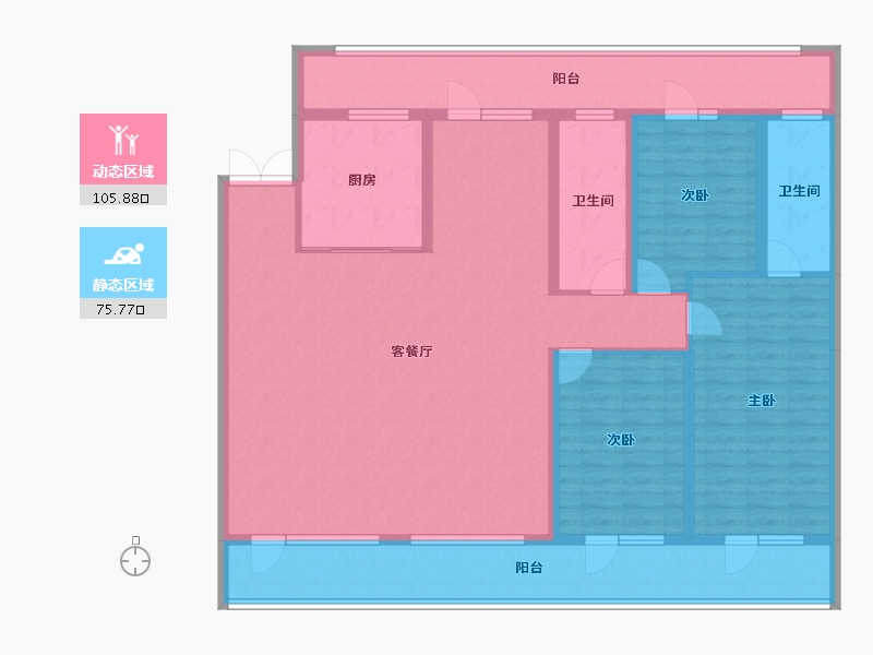 山东省-青岛市-青建金尊府-163.41-户型库-动静分区