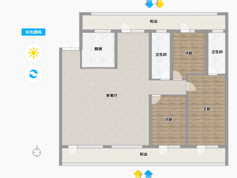 山东省-青岛市-青建金尊府-163.41-户型库-采光通风