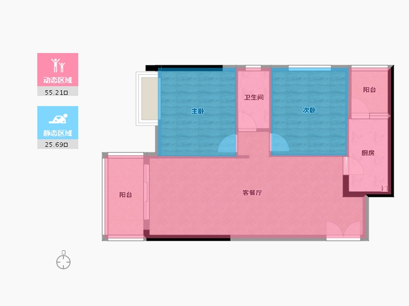 广东省-广州市-创基丽江国际-73.43-户型库-动静分区