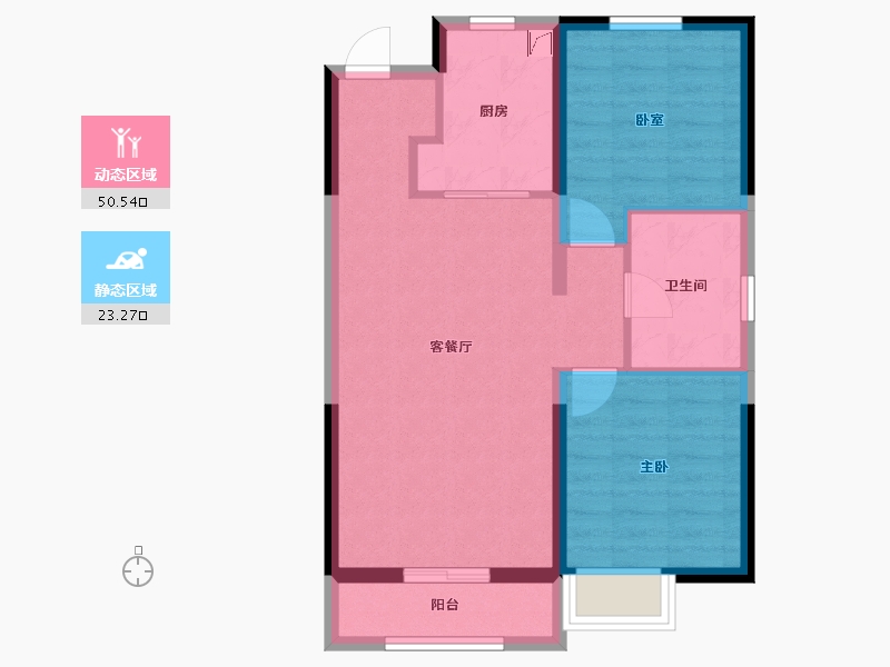 黑龙江省-哈尔滨市-汇龙玖和琚-65.83-户型库-动静分区