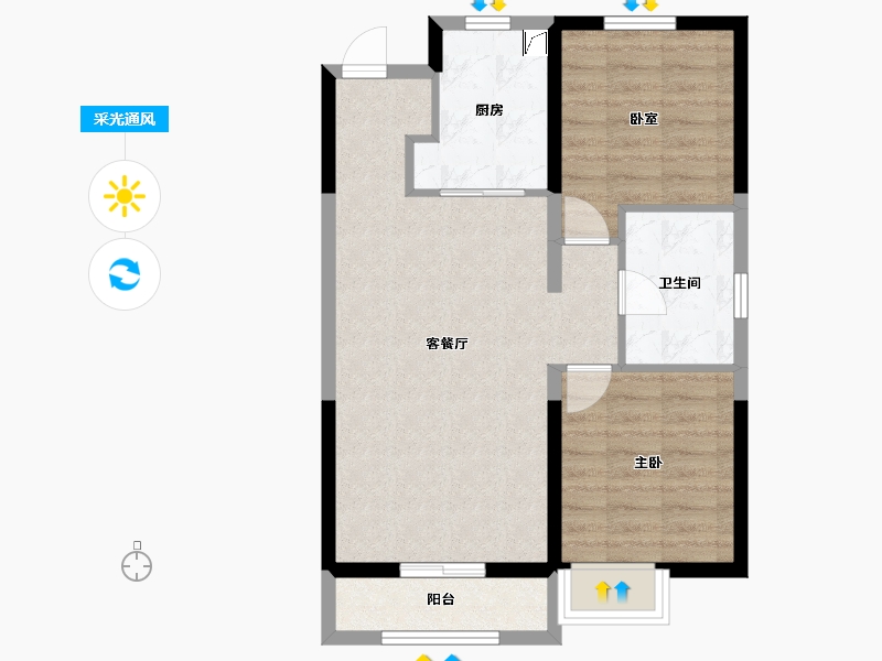 黑龙江省-哈尔滨市-汇龙玖和琚-65.83-户型库-采光通风