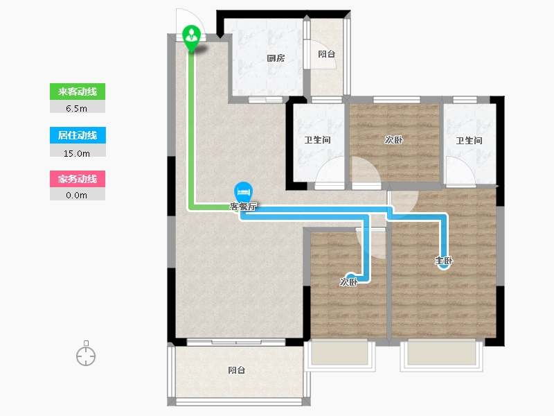 湖南省-长沙市-长沙恒大文化旅游城-96.00-户型库-动静线