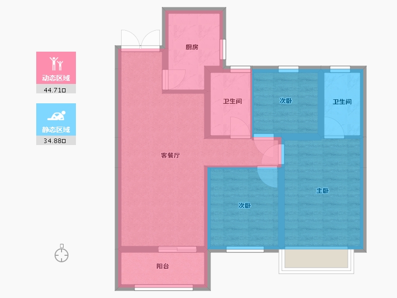 山东省-济南市-鲁商金茂府-80.00-户型库-动静分区