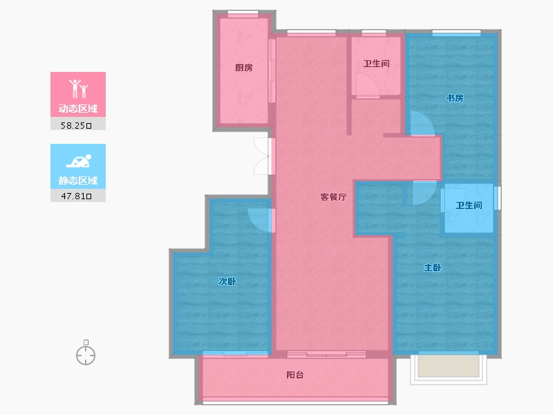 河北省-保定市-卓正上东区-95.34-户型库-动静分区