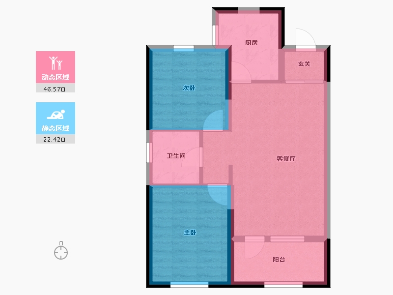 辽宁省-沈阳市-金地樾檀山-61.34-户型库-动静分区