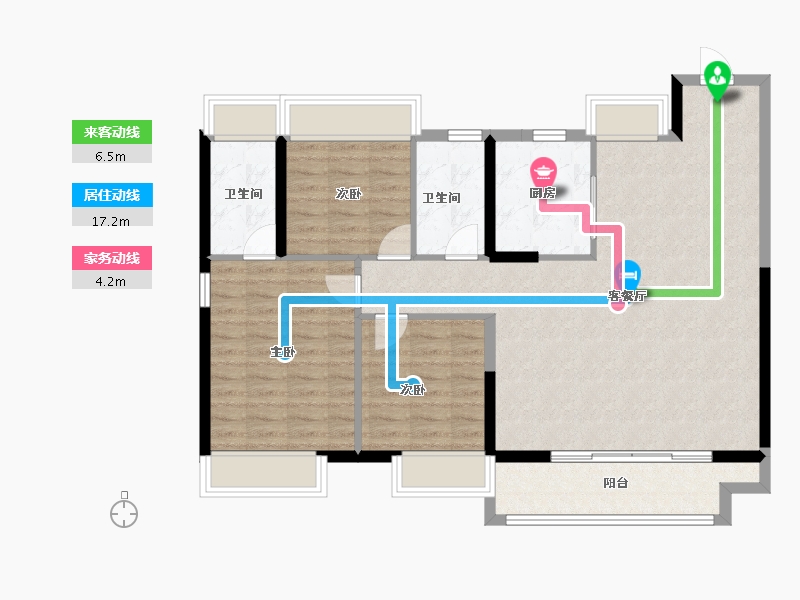 江苏省-徐州市-美的·天誉-100.00-户型库-动静线