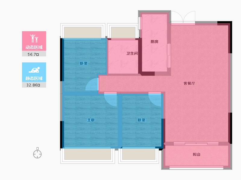 河南省-信阳市-众鑫学府-80.00-户型库-动静分区