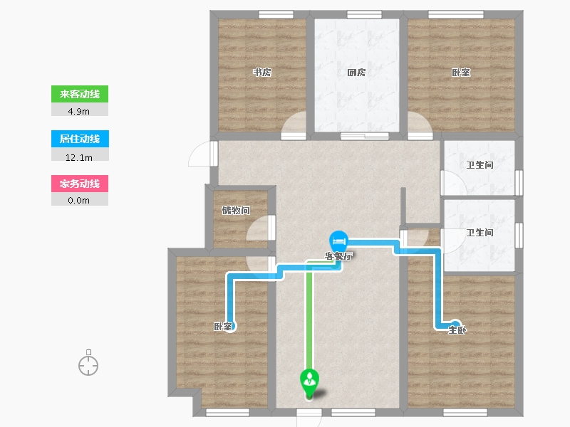 辽宁省-沈阳市-金地樾檀山-111.65-户型库-动静线