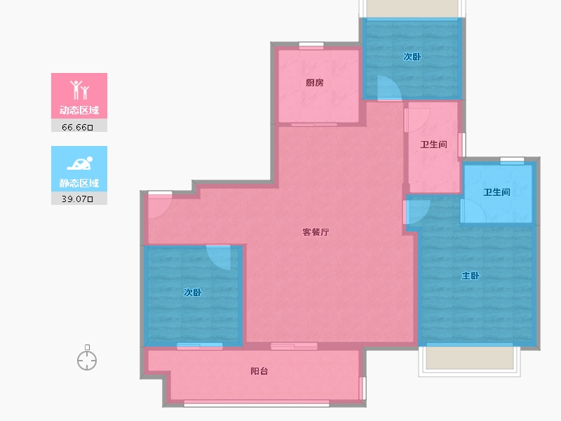 江苏省-徐州市-美的·天誉-95.30-户型库-动静分区