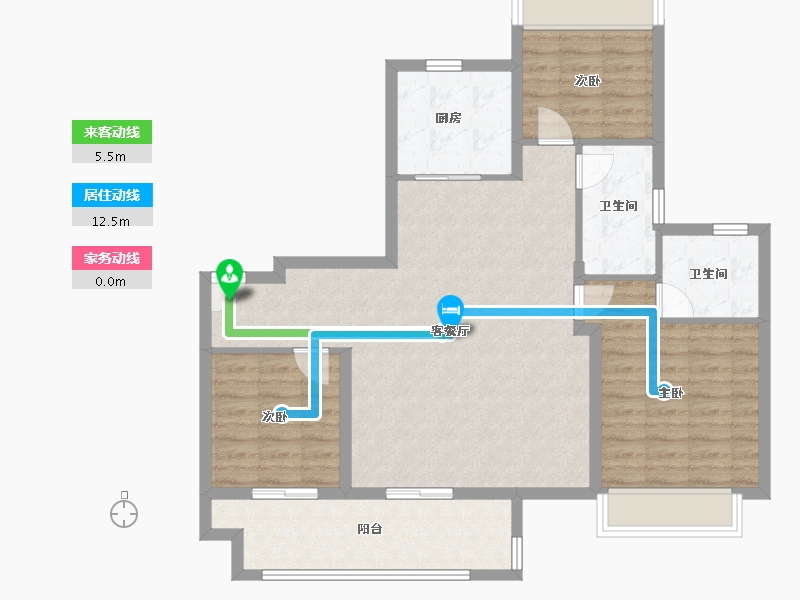 江苏省-徐州市-美的·天誉-95.30-户型库-动静线