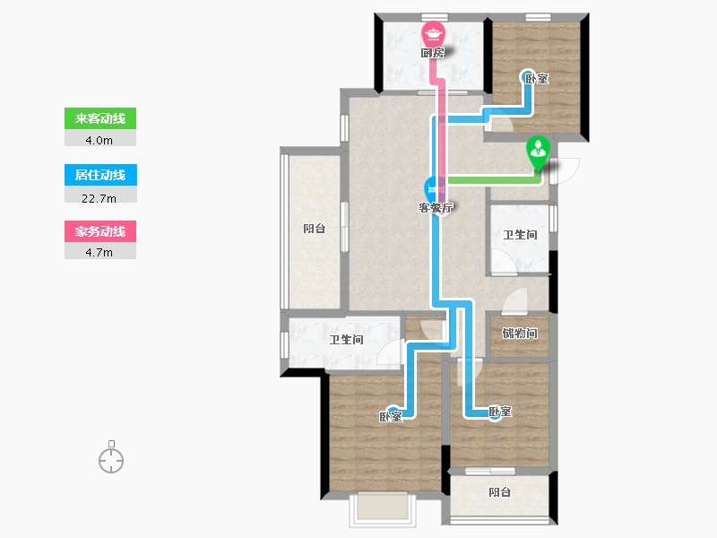 浙江省-温州市-绿城春月江澜-94.40-户型库-动静线