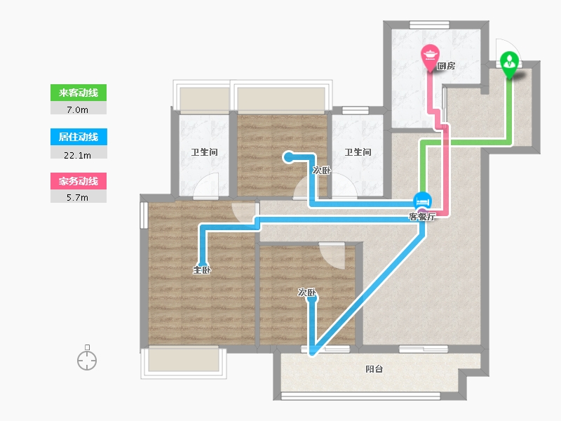 江苏省-徐州市-美的·天誉-92.00-户型库-动静线