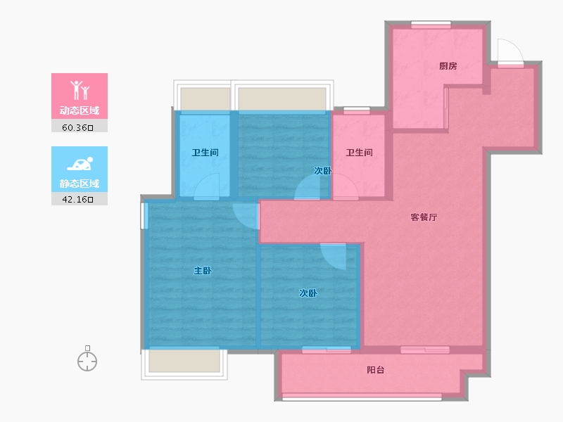 江苏省-徐州市-美的·天誉-92.00-户型库-动静分区