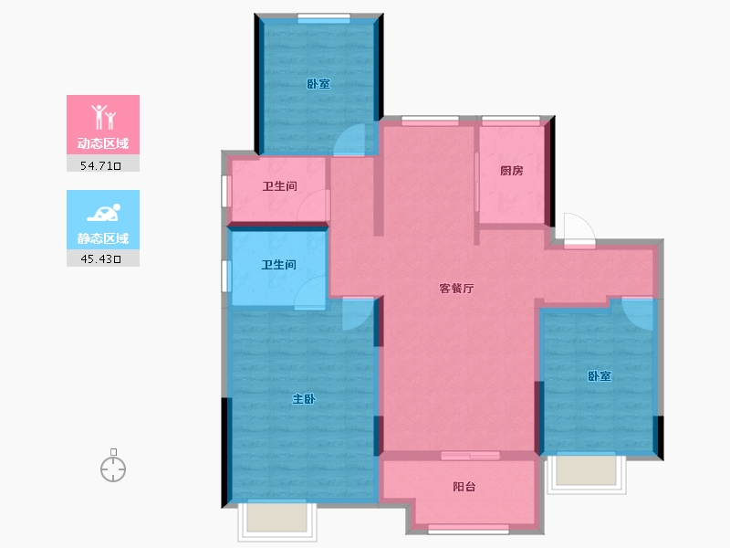 安徽省-合肥市-保利海上明悦-89.22-户型库-动静分区