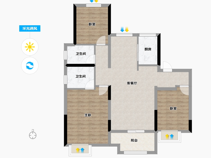 安徽省-合肥市-保利海上明悦-89.22-户型库-采光通风