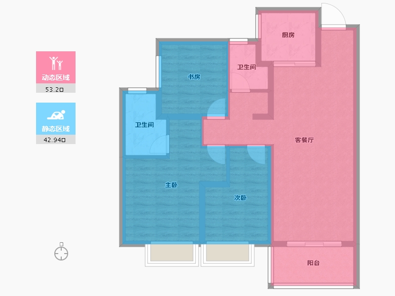 云南省-昆明市-悦境-85.59-户型库-动静分区