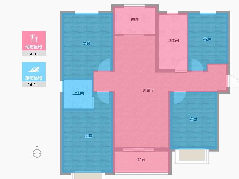 河北省-保定市-卓正上东区-99.68-户型库-动静分区