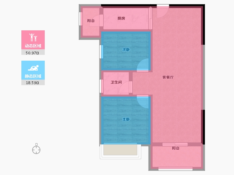 广西壮族自治区-南宁市-盘邦华府-61.31-户型库-动静分区