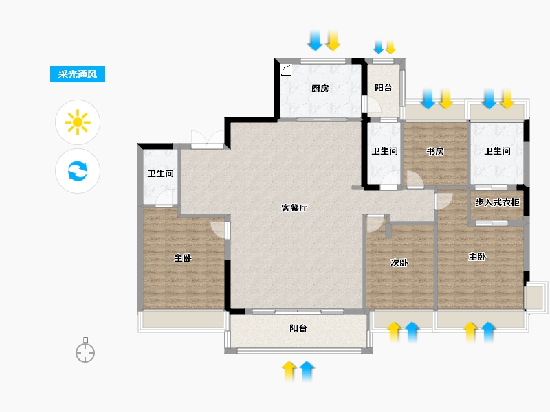 广东省-东莞市-碧桂园·云悦半山-203.00-户型库-采光通风