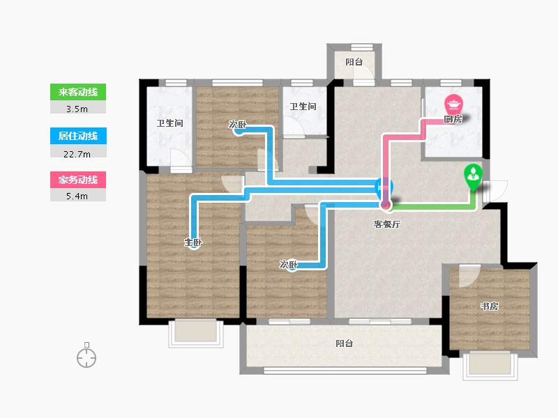 浙江省-杭州市-湖畔澄庐-117.89-户型库-动静线