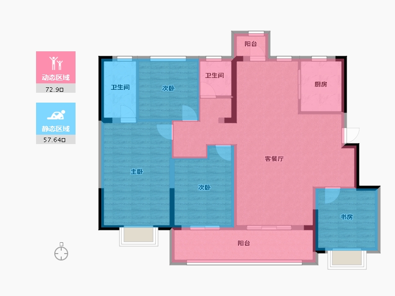 浙江省-杭州市-湖畔澄庐-117.89-户型库-动静分区