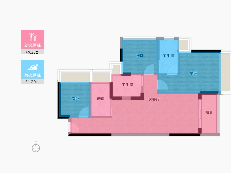 广东省-深圳市-山海四季城2期华府-63.44-户型库-动静分区