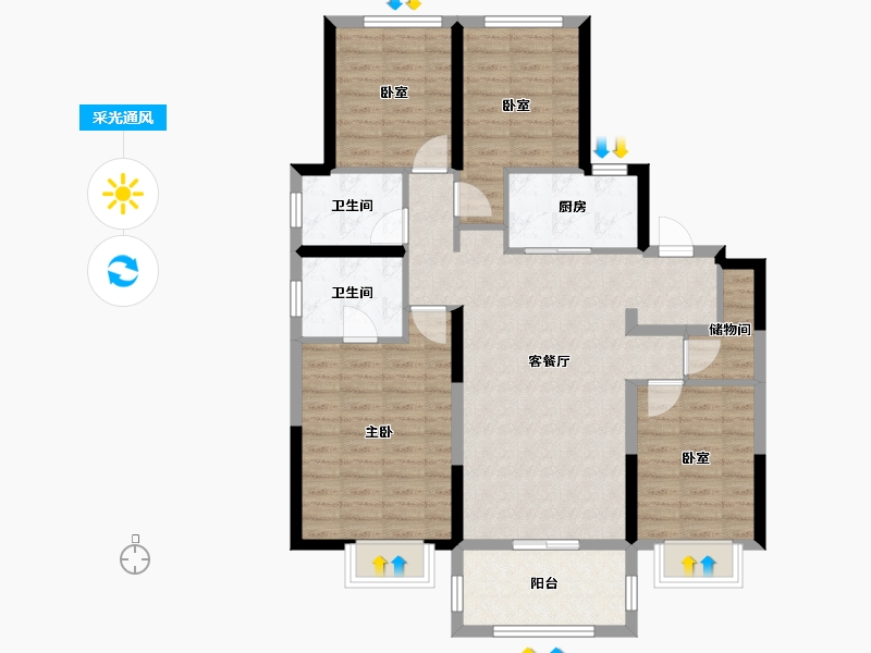 安徽省-合肥市-保利海上明悦-98.41-户型库-采光通风