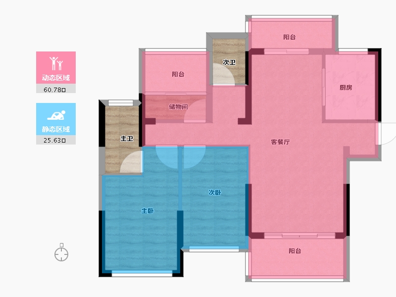 广东省-河源市-桃源国际-83.90-户型库-动静分区