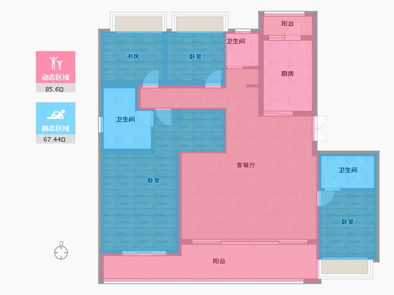 重庆-重庆市-保利天珺-138.01-户型库-动静分区