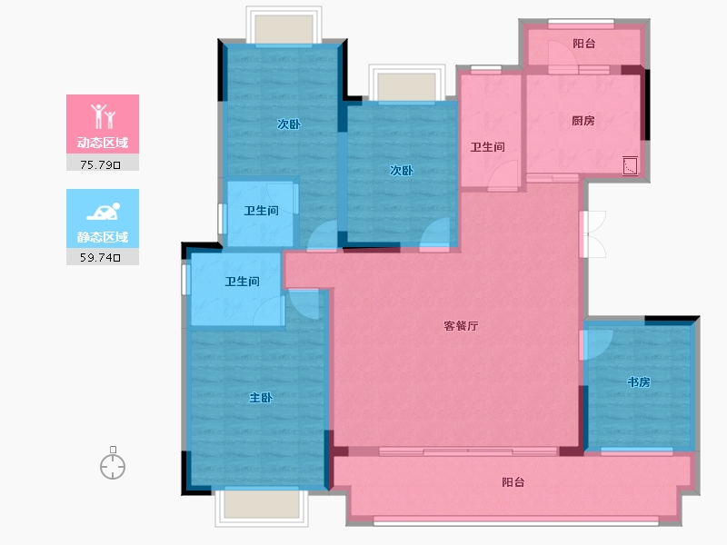 重庆-重庆市-富州平顶山58号-122.09-户型库-动静分区