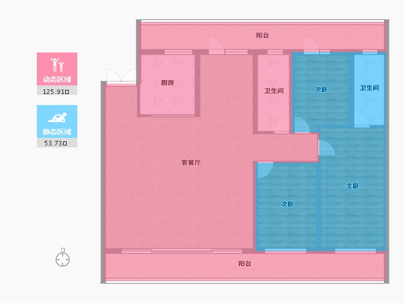 山东省-青岛市-青建金尊府-162.40-户型库-动静分区