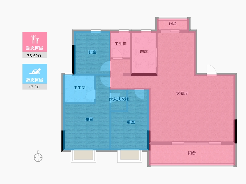 浙江省-温州市-江海云著-114.40-户型库-动静分区