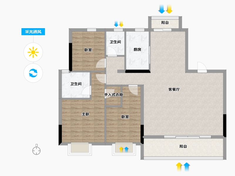 浙江省-温州市-江海云著-114.40-户型库-采光通风