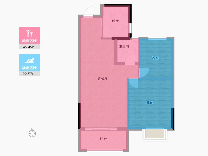 浙江省-宁波市-恒威育才国际社区-61.38-户型库-动静分区