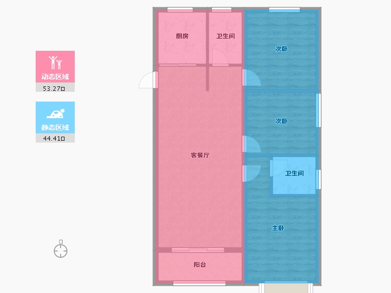 河北省-保定市-卓正上东区-88.51-户型库-动静分区