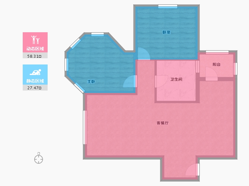 浙江省-嘉兴市-星海小镇-77.60-户型库-动静分区