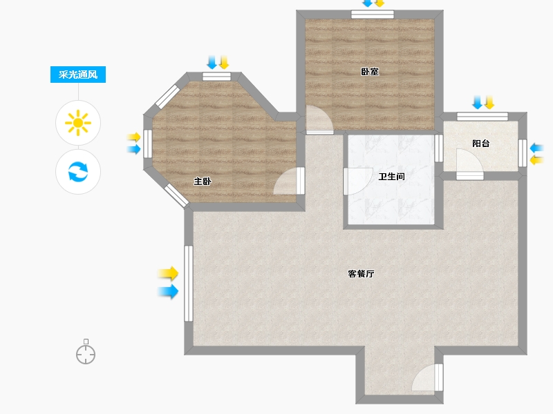 浙江省-嘉兴市-星海小镇-77.60-户型库-采光通风