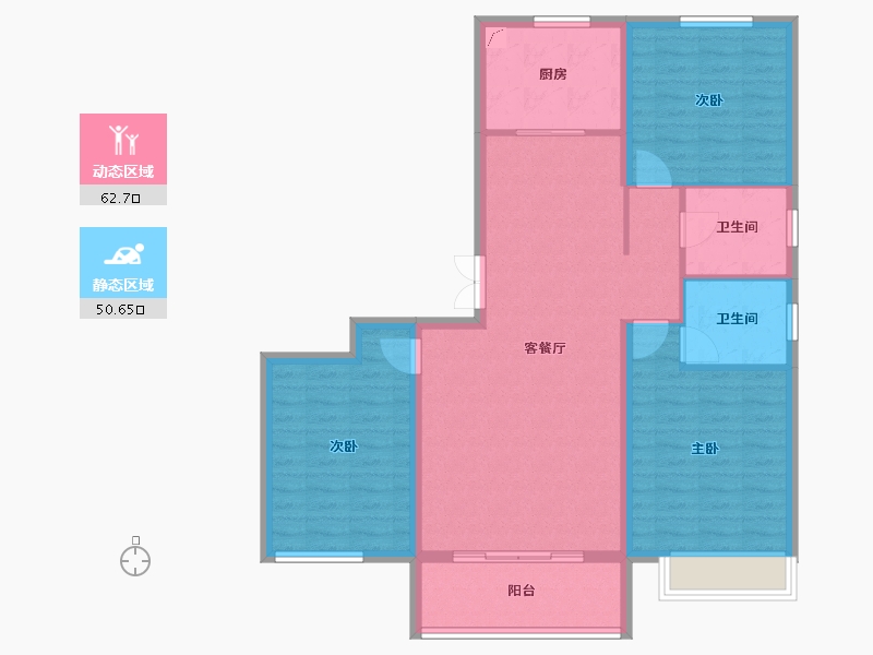 河北省-保定市-卓正上东区-102.45-户型库-动静分区