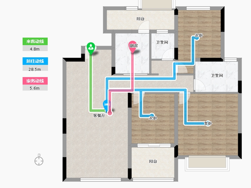 浙江省-湖州市-恒大林溪竹语-110.42-户型库-动静线