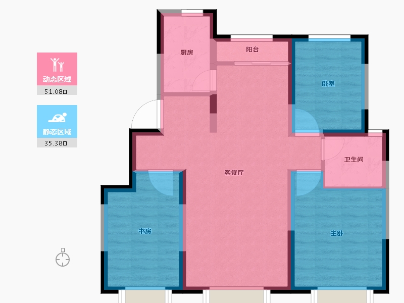 天津-天津市-天地源熙湖畔-77.16-户型库-动静分区