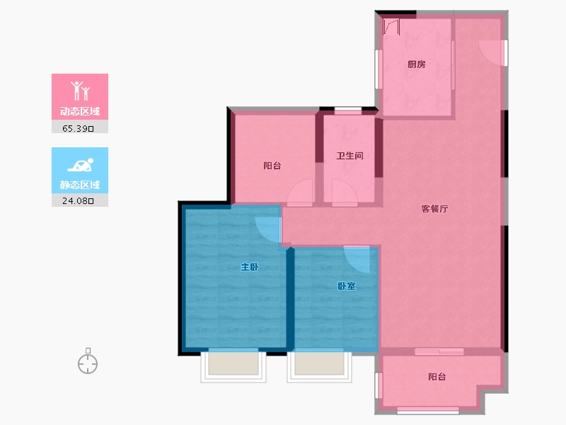 安徽省-合肥市-海伦堡雅居乐玖悦府-80.00-户型库-动静分区