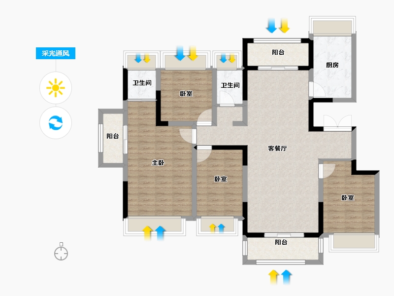 河南省-信阳市-众鑫学府-117.60-户型库-采光通风